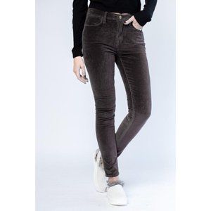 Frame Le High Velveteen Skinny Charcoal Pants 24